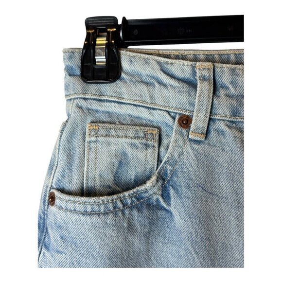 Zara Jeans Women 0 Blue Light Wash Denim Ripped Distressed Wide Leg NWT - Picture 7 of 15